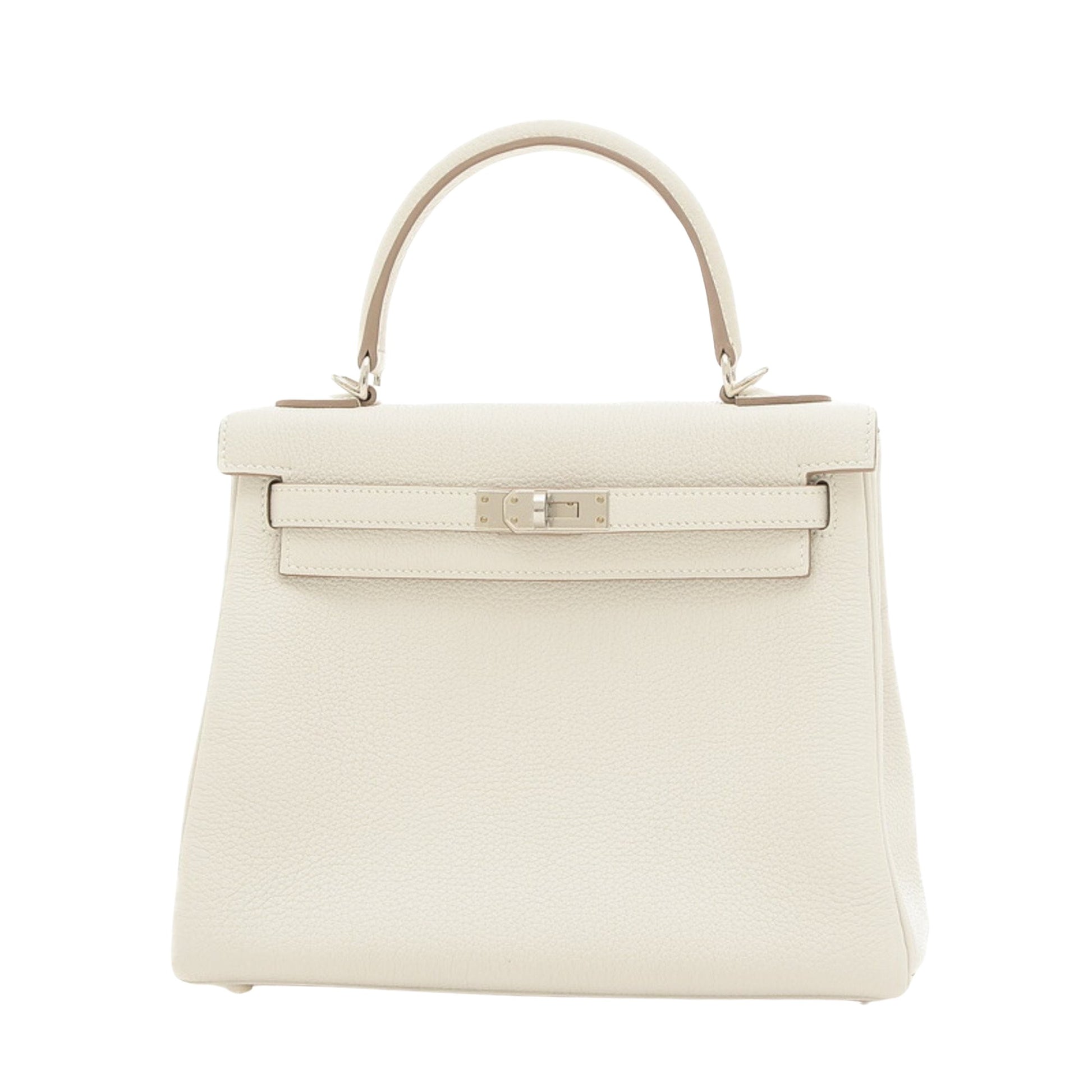 Hermès Kelly 28 White Leather Handbag 