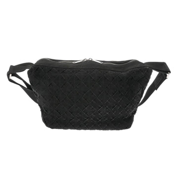 Bottega Veneta Intrecciato Black Canvas Shoulder Bag