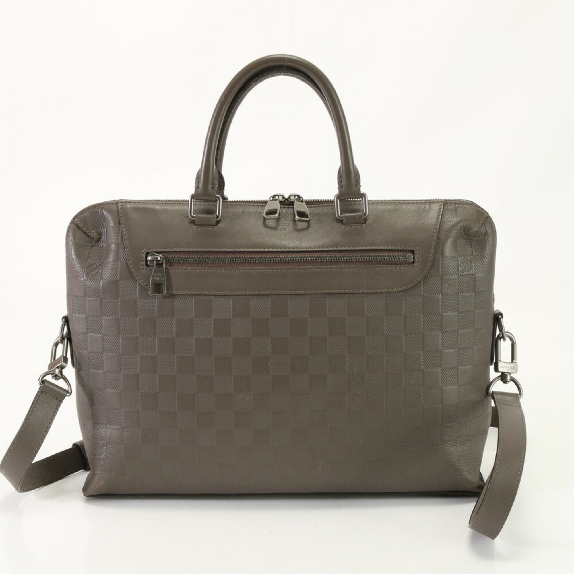 Louis Vuitton Porte documents Jour Green Leather Shoulder Bag