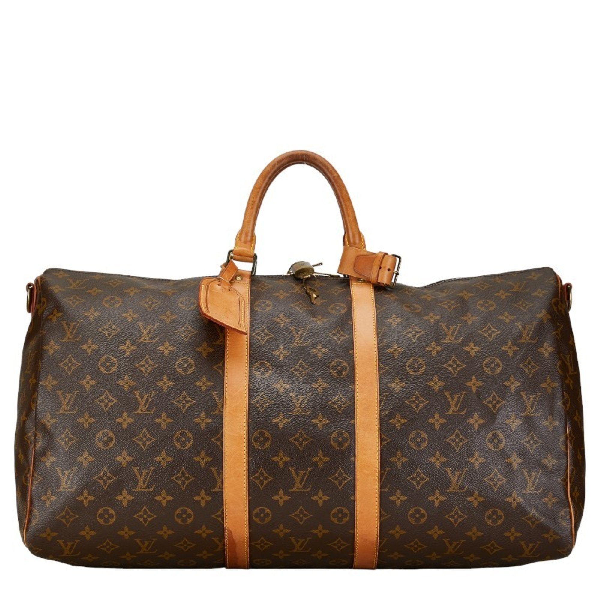 Louis Vuitton Keepall Bandouliere 55 Brown Leather Travel Bag