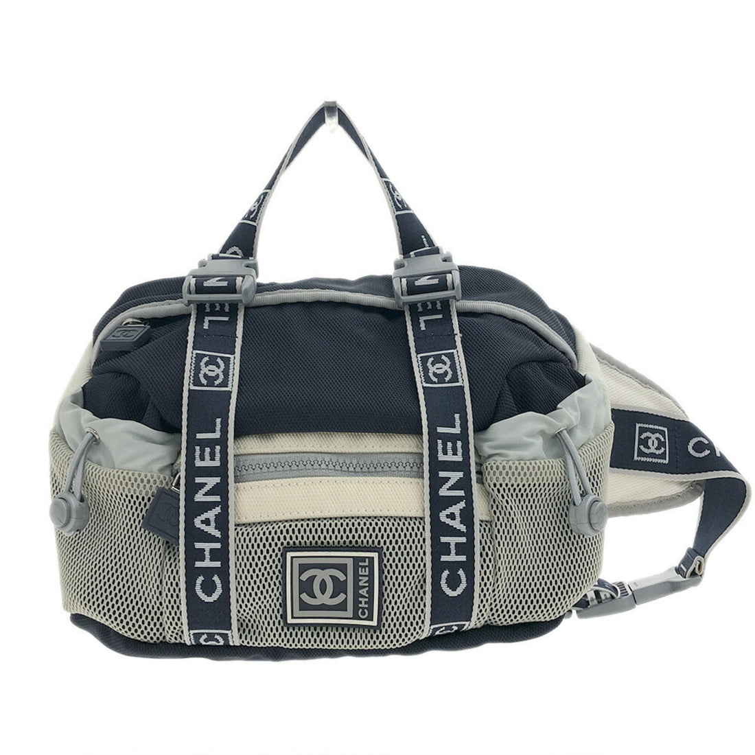 Chanel Sport line Navy Synthetic Shoulder Bag