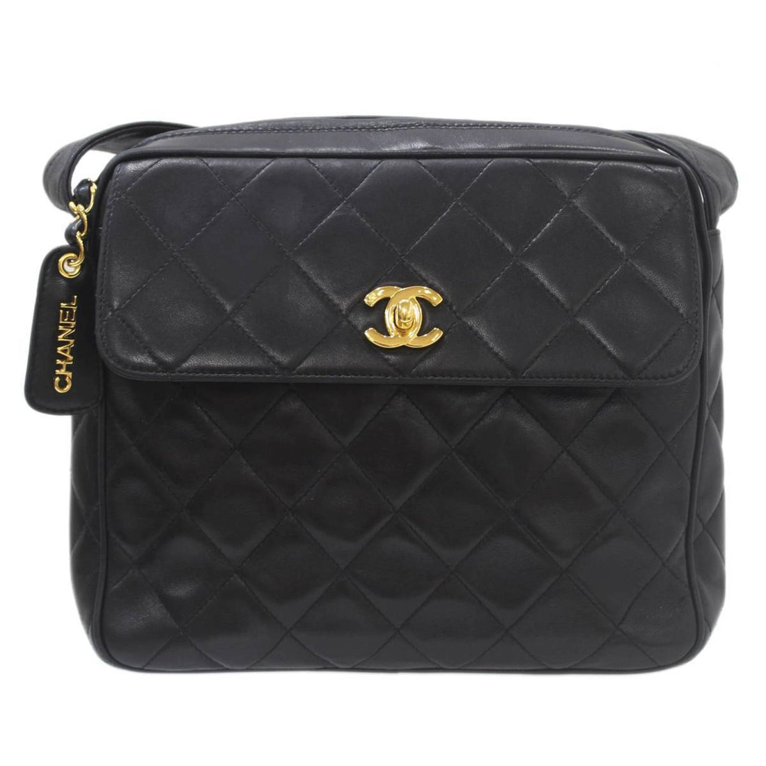 Chanel Messenger Black Leather Shoulder Bag