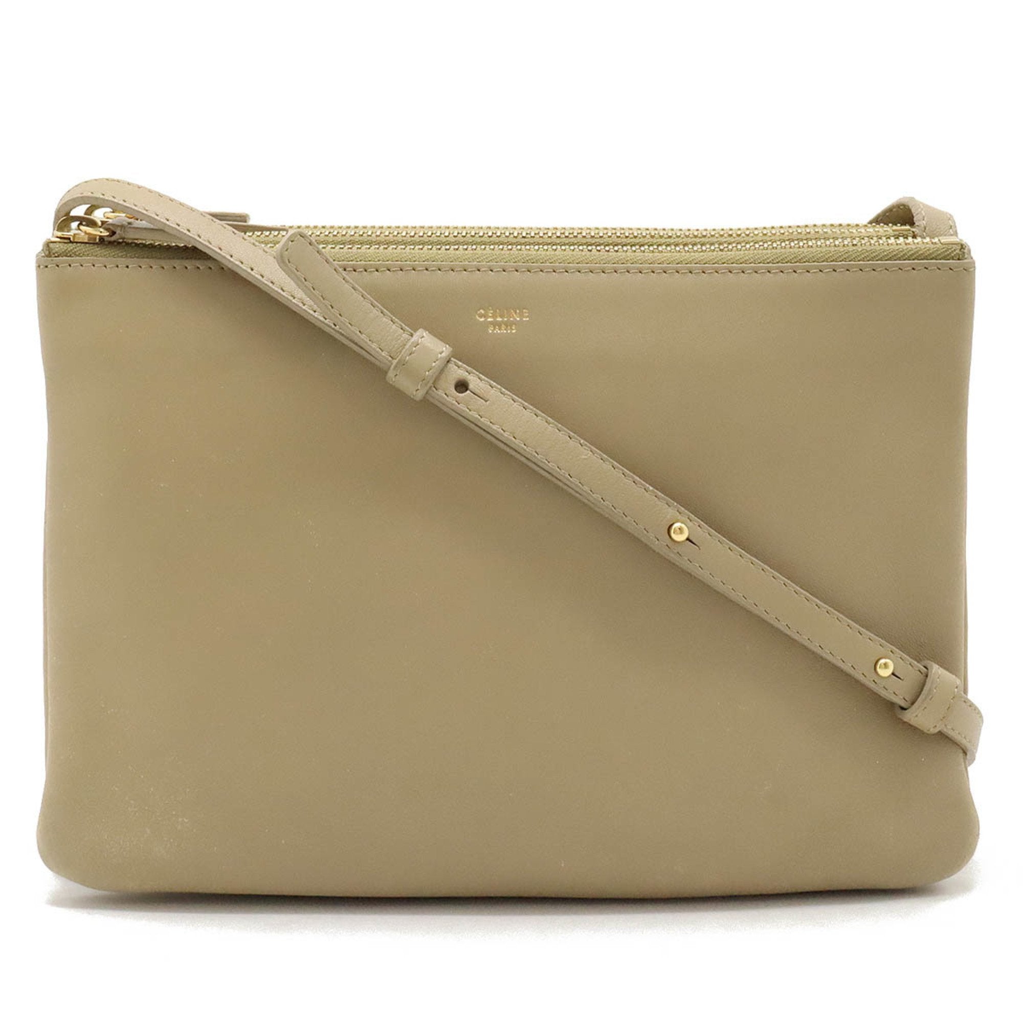 Céline Trio Beige Leather Shoulder Bag