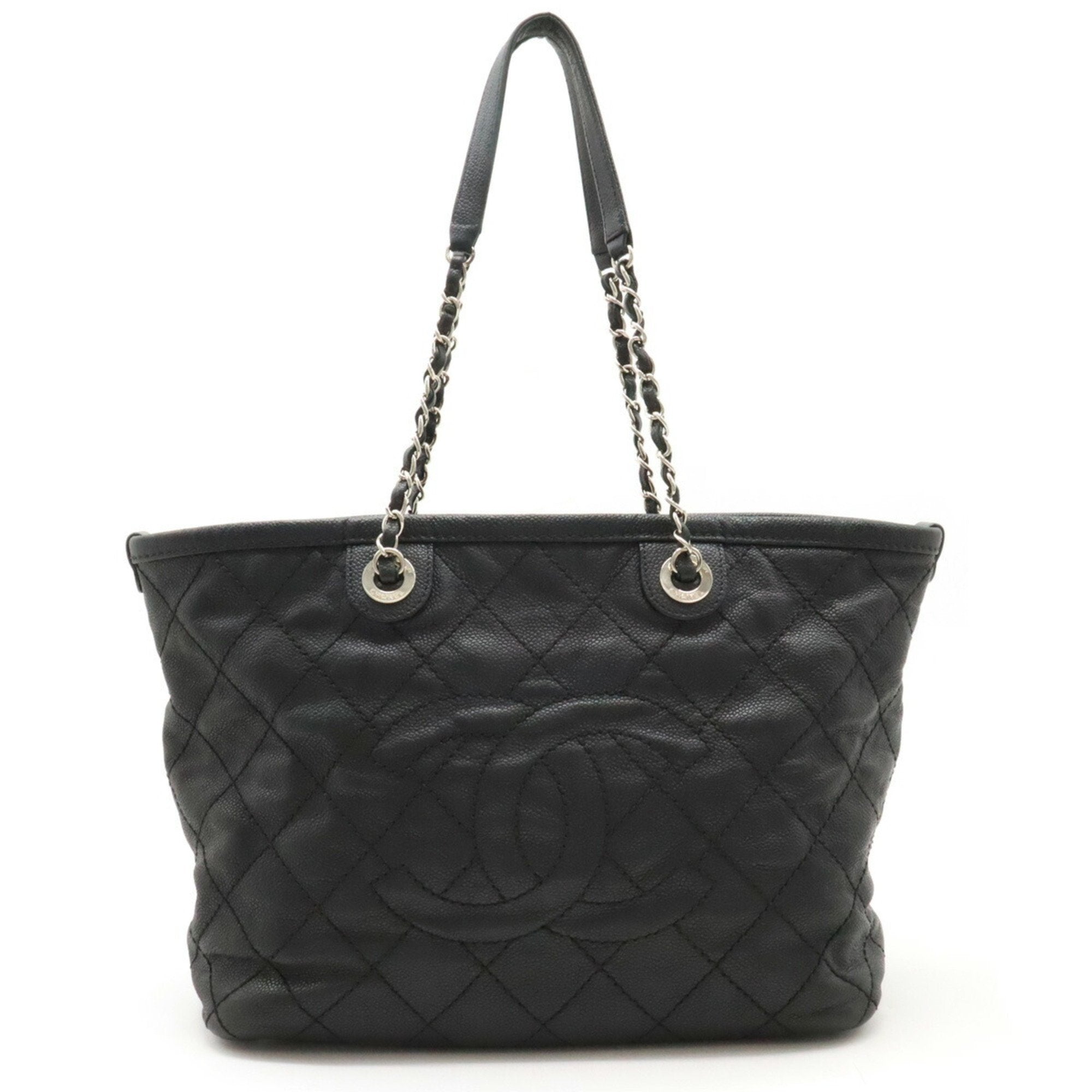 Chanel Shopping Grey Leather Tote Bag