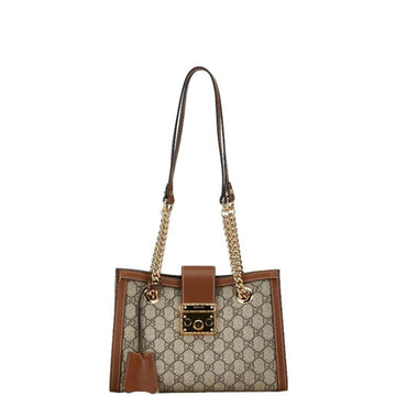 Gucci Padlock Beige Canvas Shoulder Bag