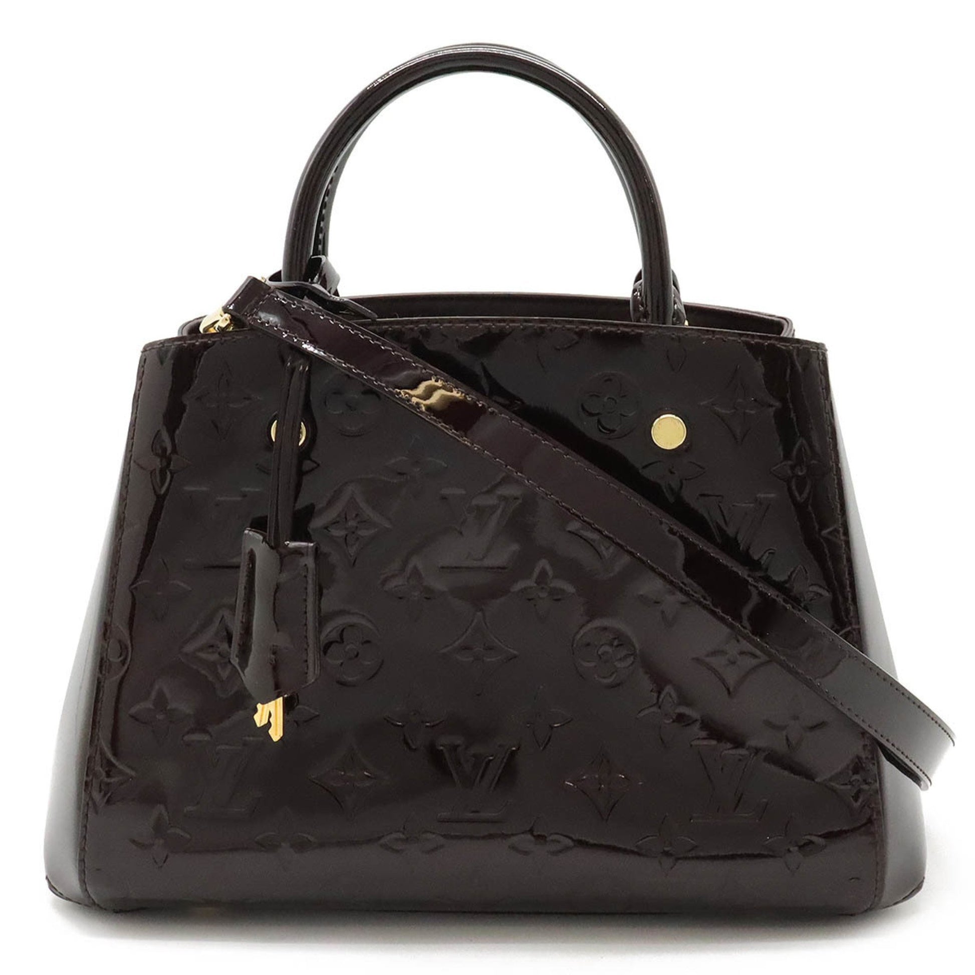 Louis Vuitton Montaigne Brown Patent Leather Handbag 