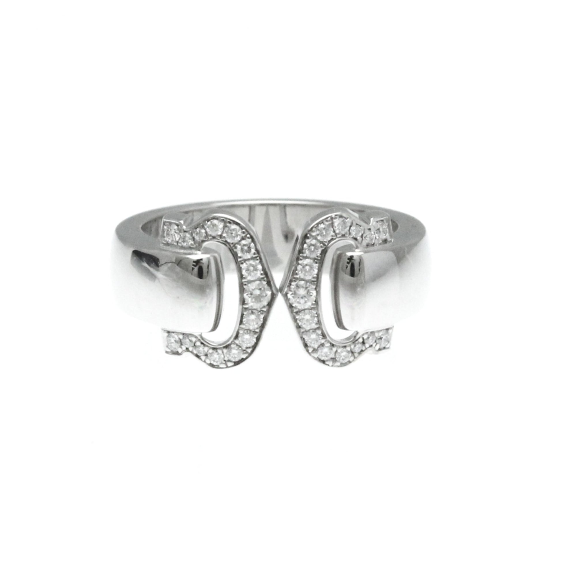 Cartier C2 Silver White Gold Ring 