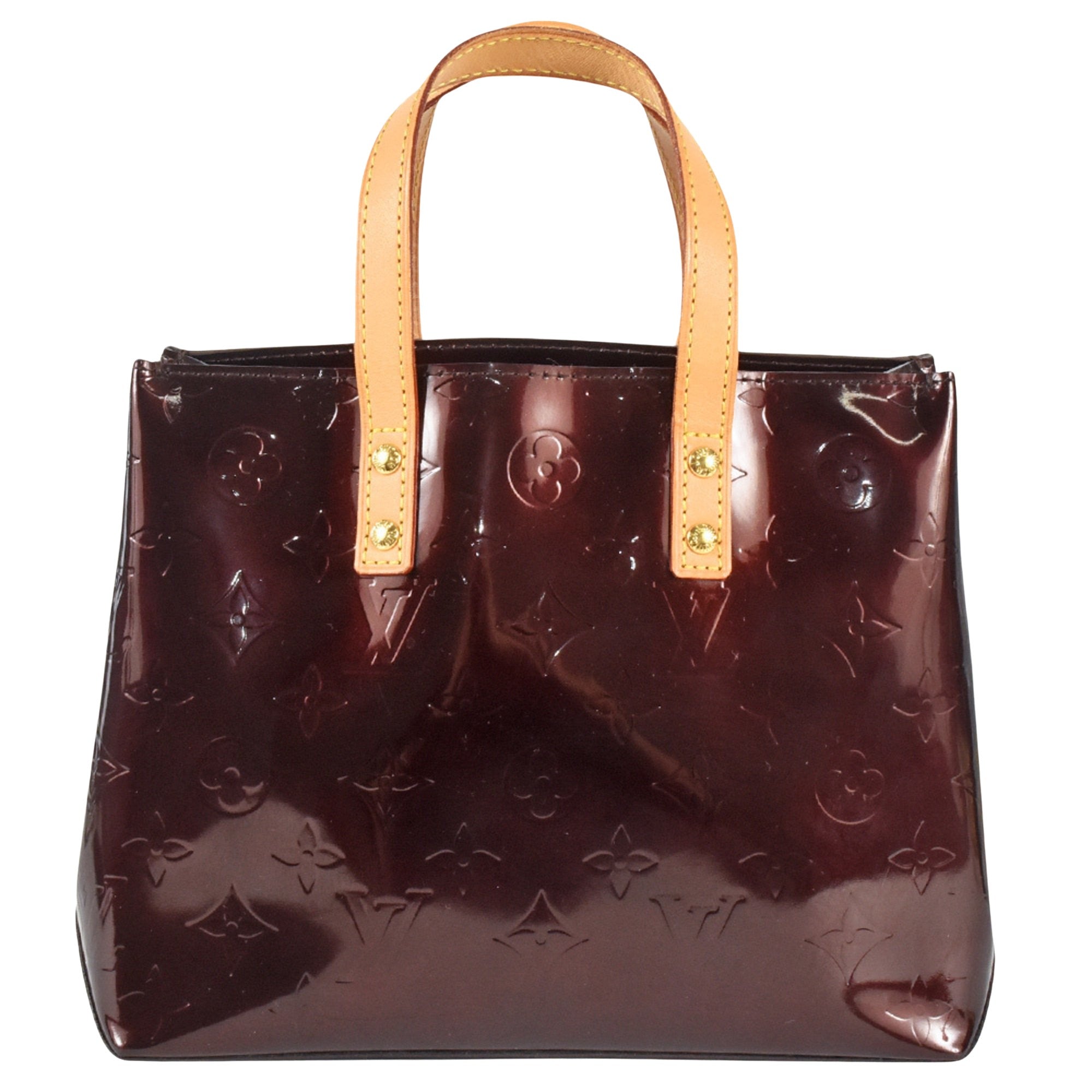 Louis Vuitton Reade Burgundy Patent Leather Handbag 