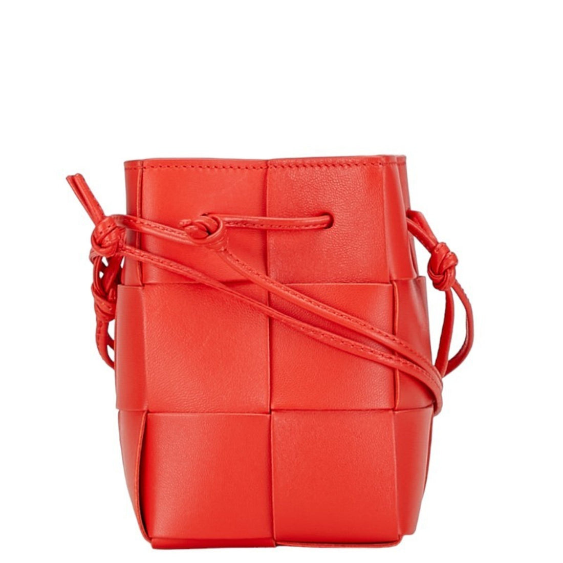 Bottega Veneta Intrecciato Red Leather Shoulder Bag