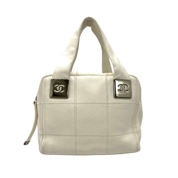 Chanel Chocolate bar White Leather Handbag 