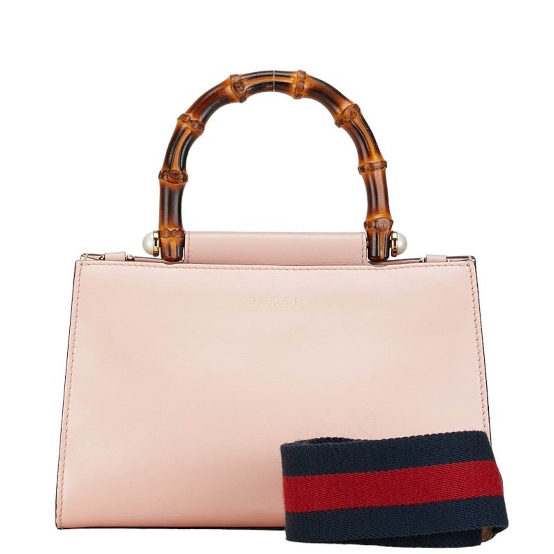 Gucci Bamboo Pink Leather Handbag 