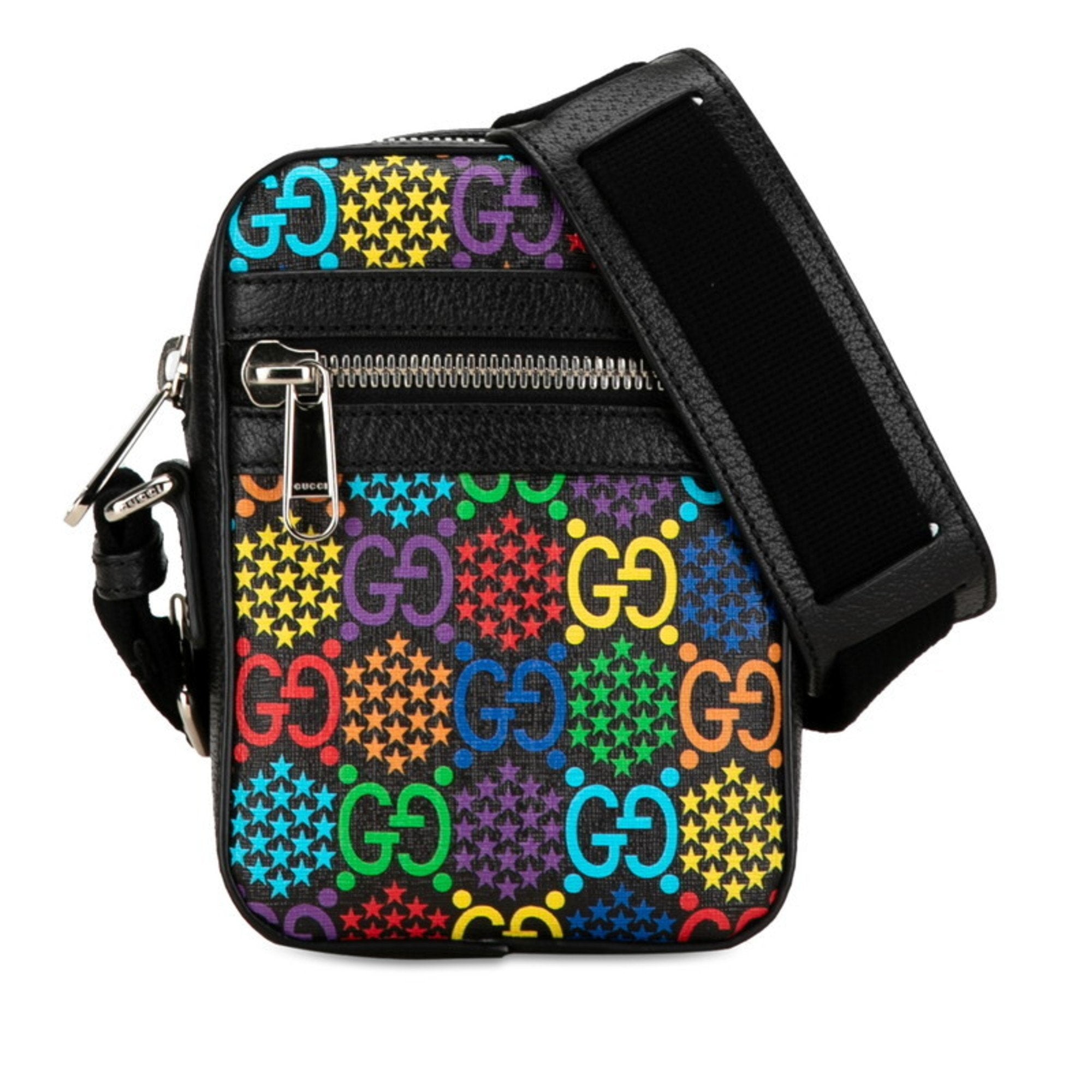 Gucci Psychedelic Black Canvas Shoulder Bag