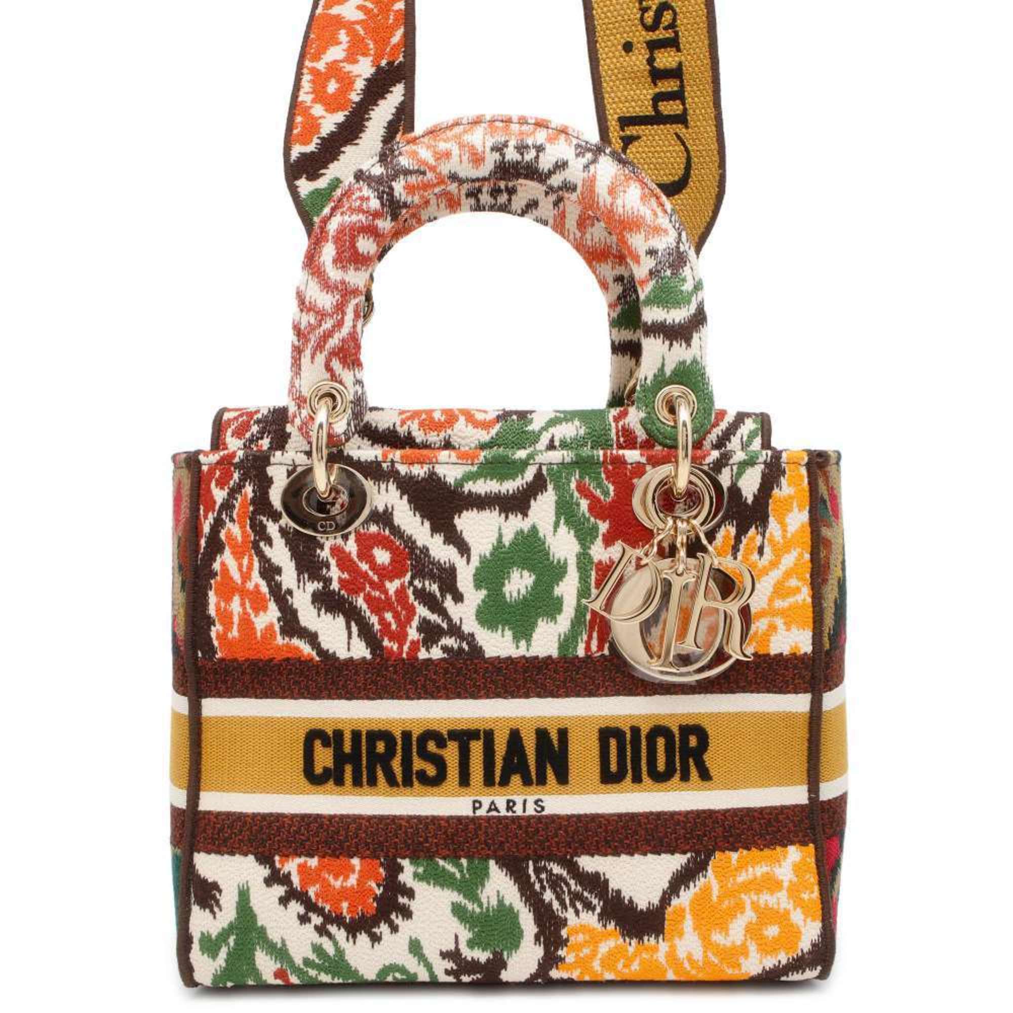 Dior Lady D-Light Multicolour Canvas Handbag 