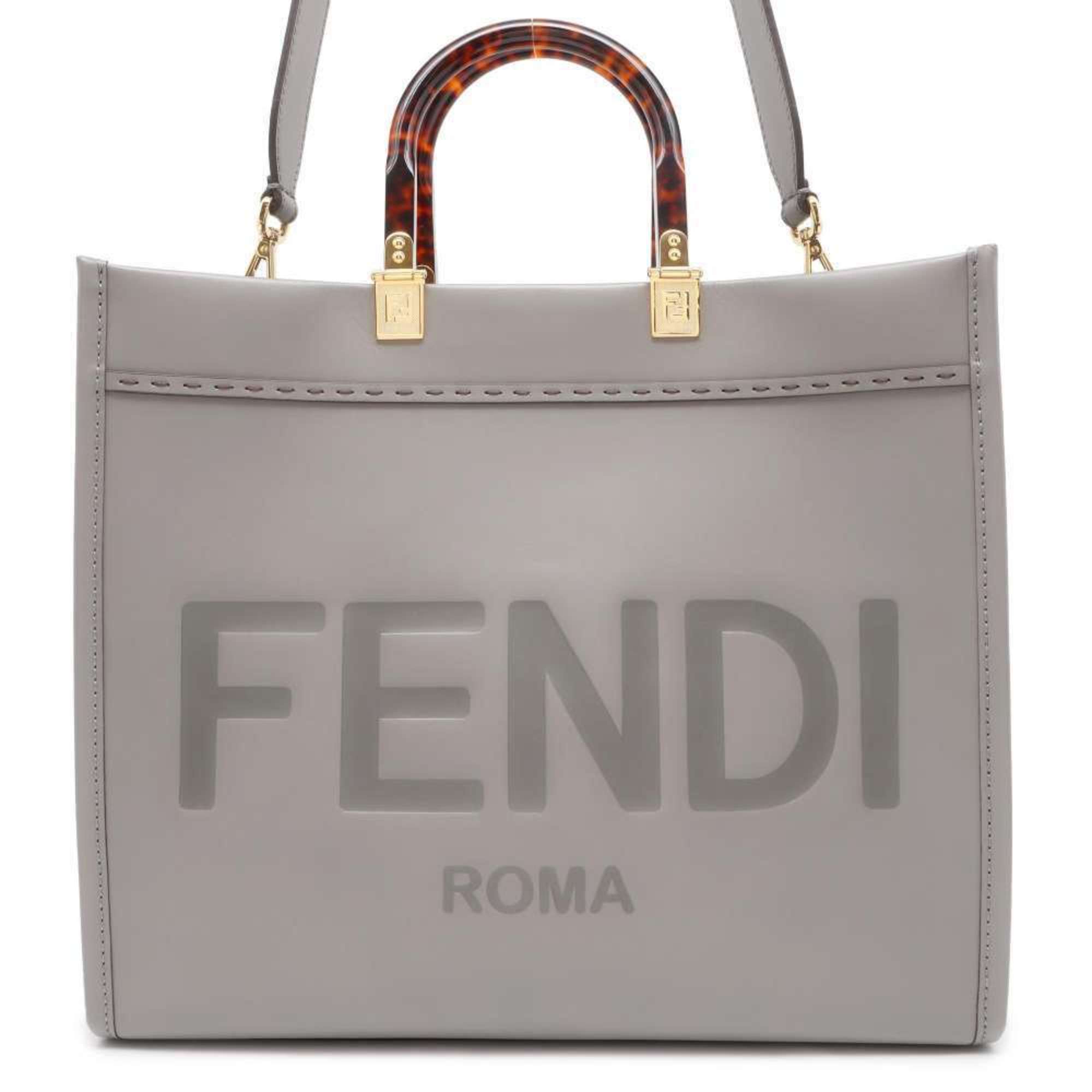 Fendi Sunshine Grey Leather Handbag 