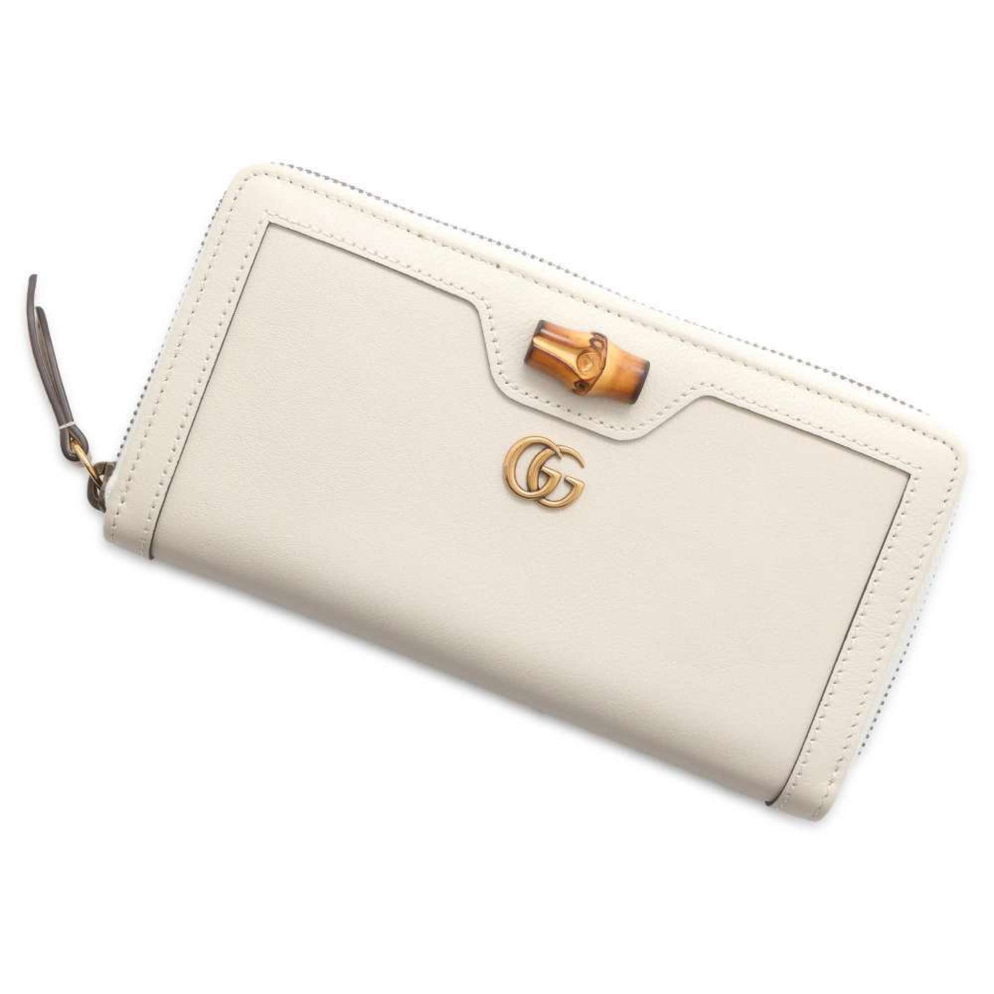 Gucci Bamboo White Leather Wallet 