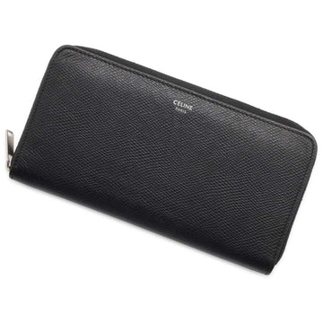 Céline Zip Around Black Leather Wallet 