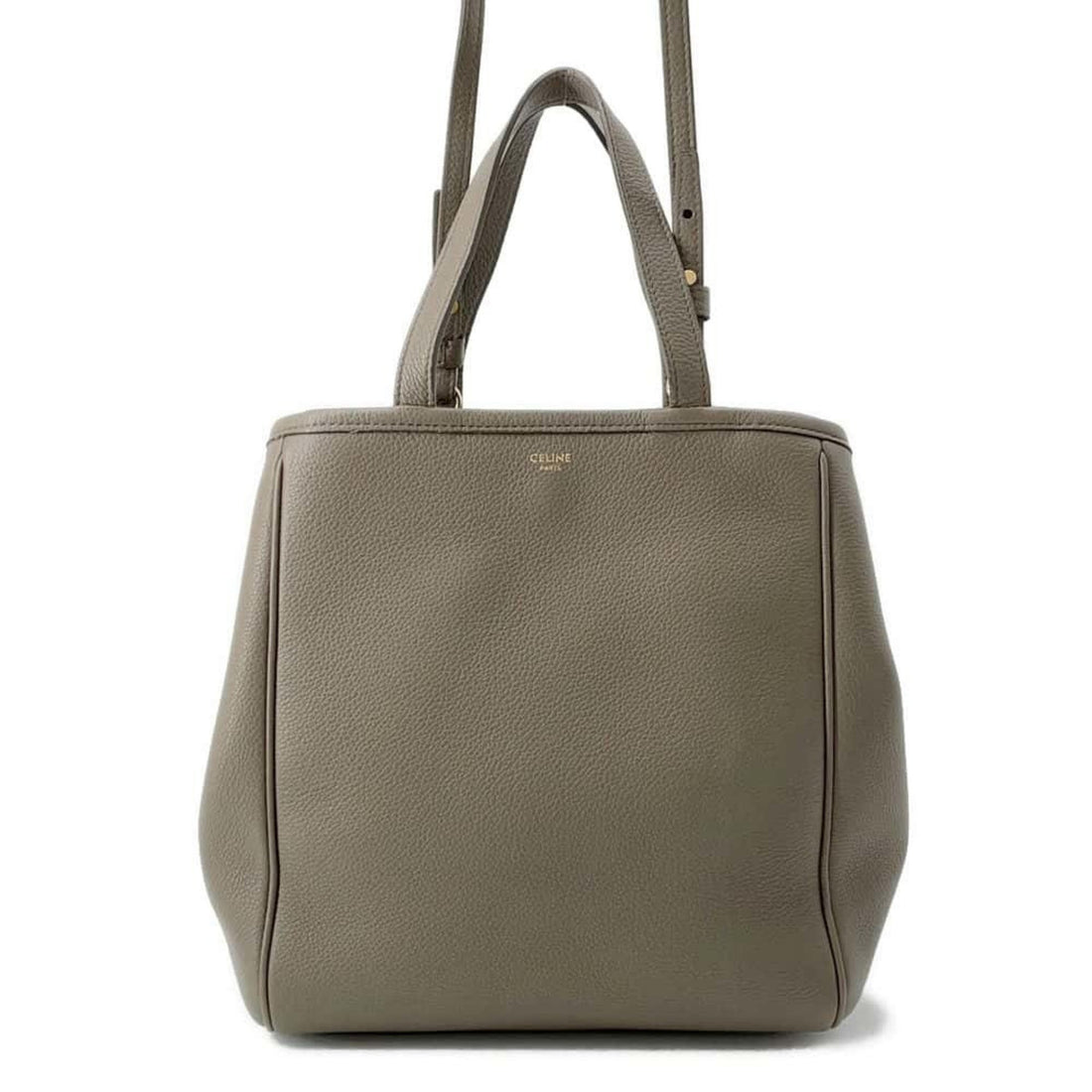 Céline Cabas Grey Leather Tote Bag