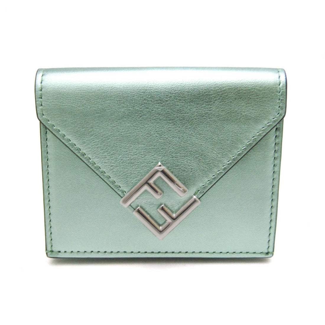 Fendi FF Green Leather Wallet 