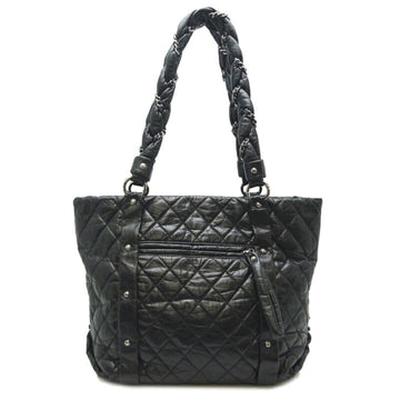 Chanel Bubble Quilt Black Leather Tote Bag