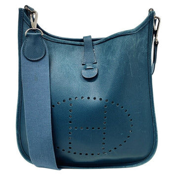 Hermès Evelyn Blue Leather Shoulder Bag