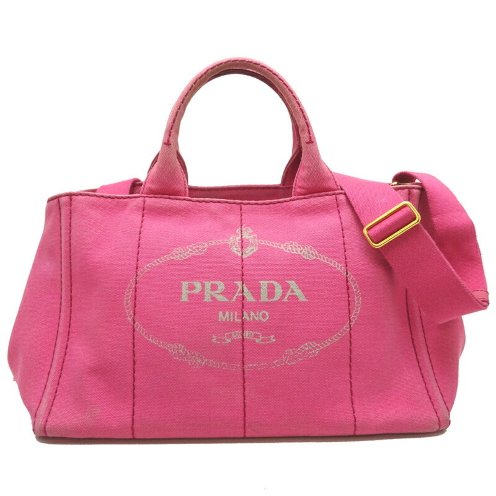 Prada Canapa Pink Canvas Handbag 