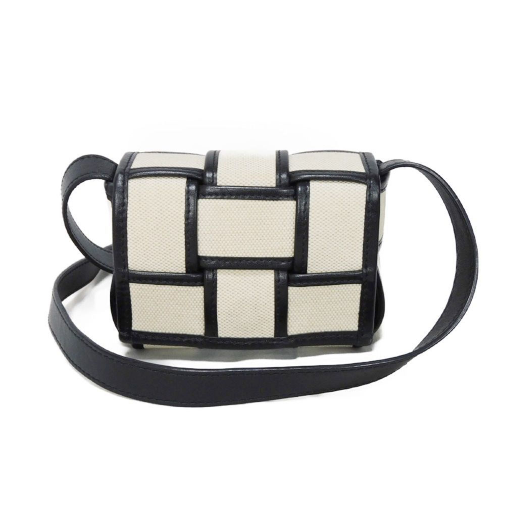 Bottega Veneta Cassette White Canvas Shoulder Bag