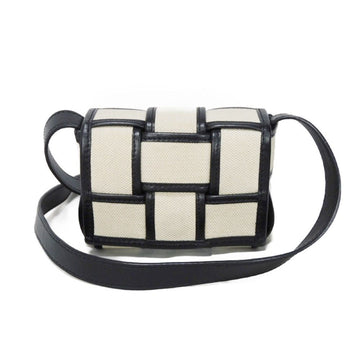 Bottega Veneta Cassette White Canvas Shoulder Bag