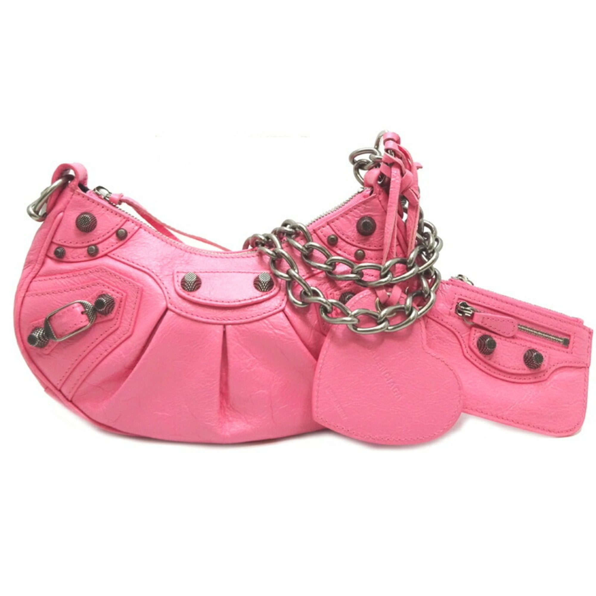 Balenciaga Cagole Pink Leather Shoulder Bag