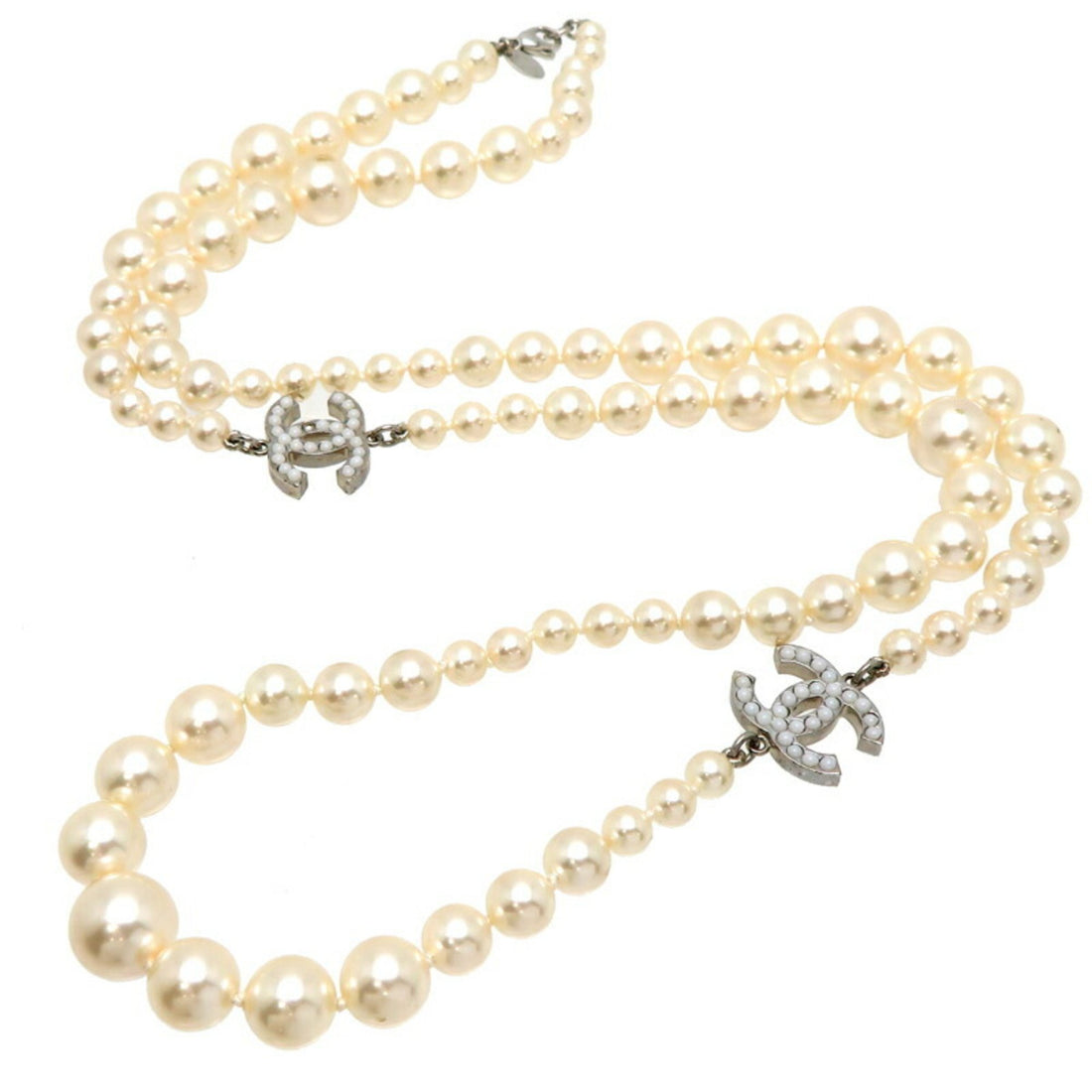 Chanel Imitation pearl necklace Ecru Pearl Necklace 