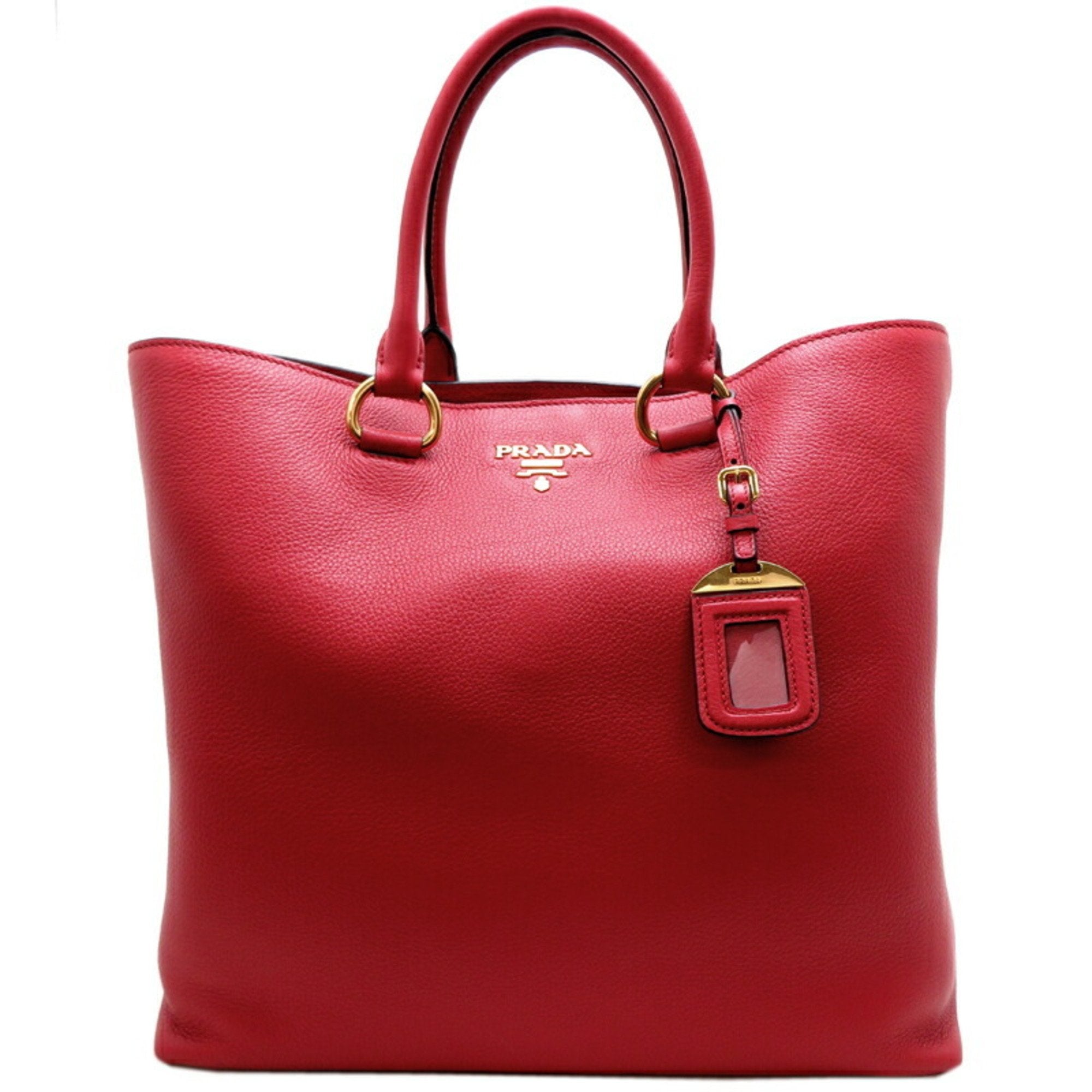 Prada Vitello Red Leather Tote Bag