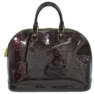 Louis Vuitton Alma Burgundy Patent Leather Handbag 