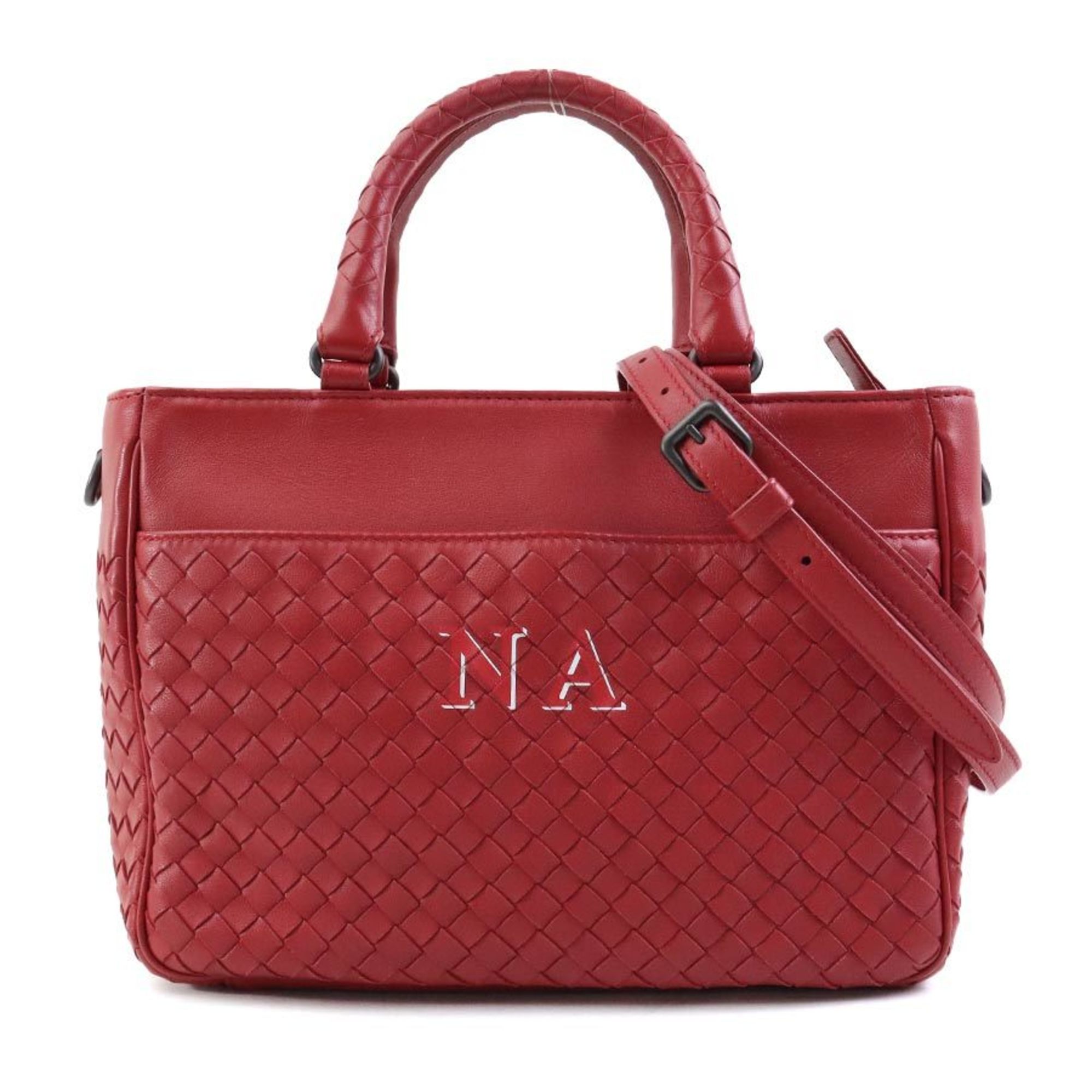 Bottega Veneta Intrecciato Red Leather Handbag 