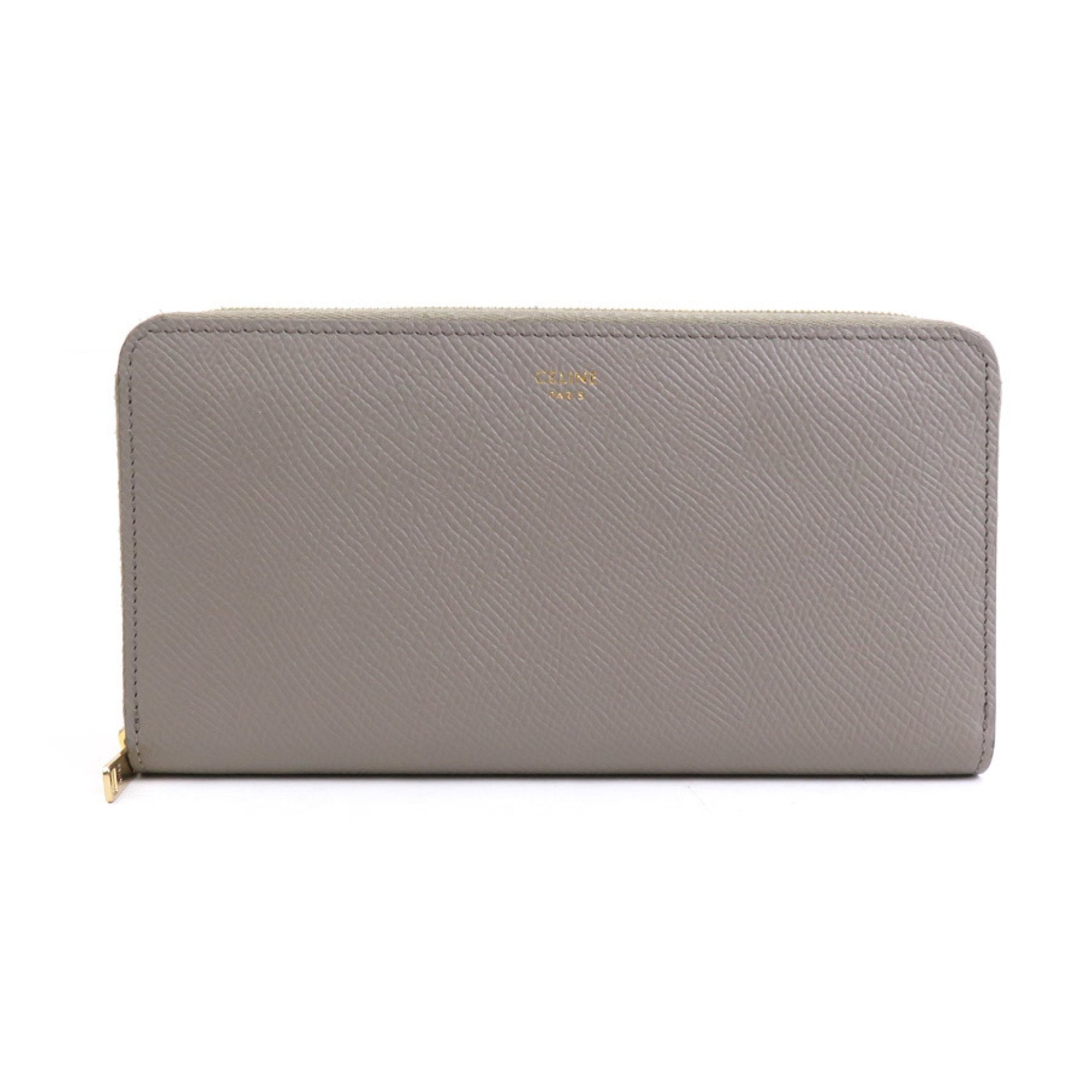 Céline Zip Around Grey Leather Wallet 