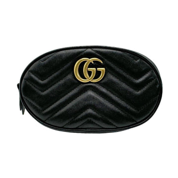 Gucci GG Marmont Black Leather Clutch Bag