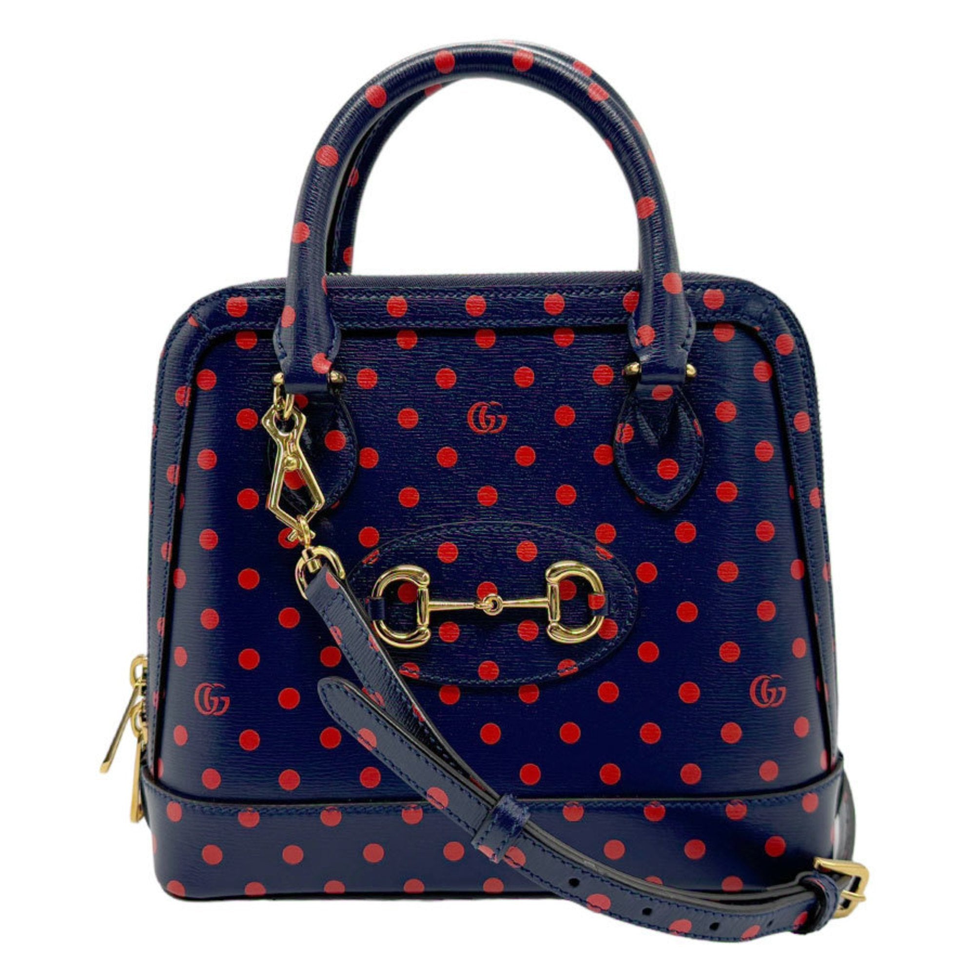 Gucci Horsebit Navy Leather Handbag 