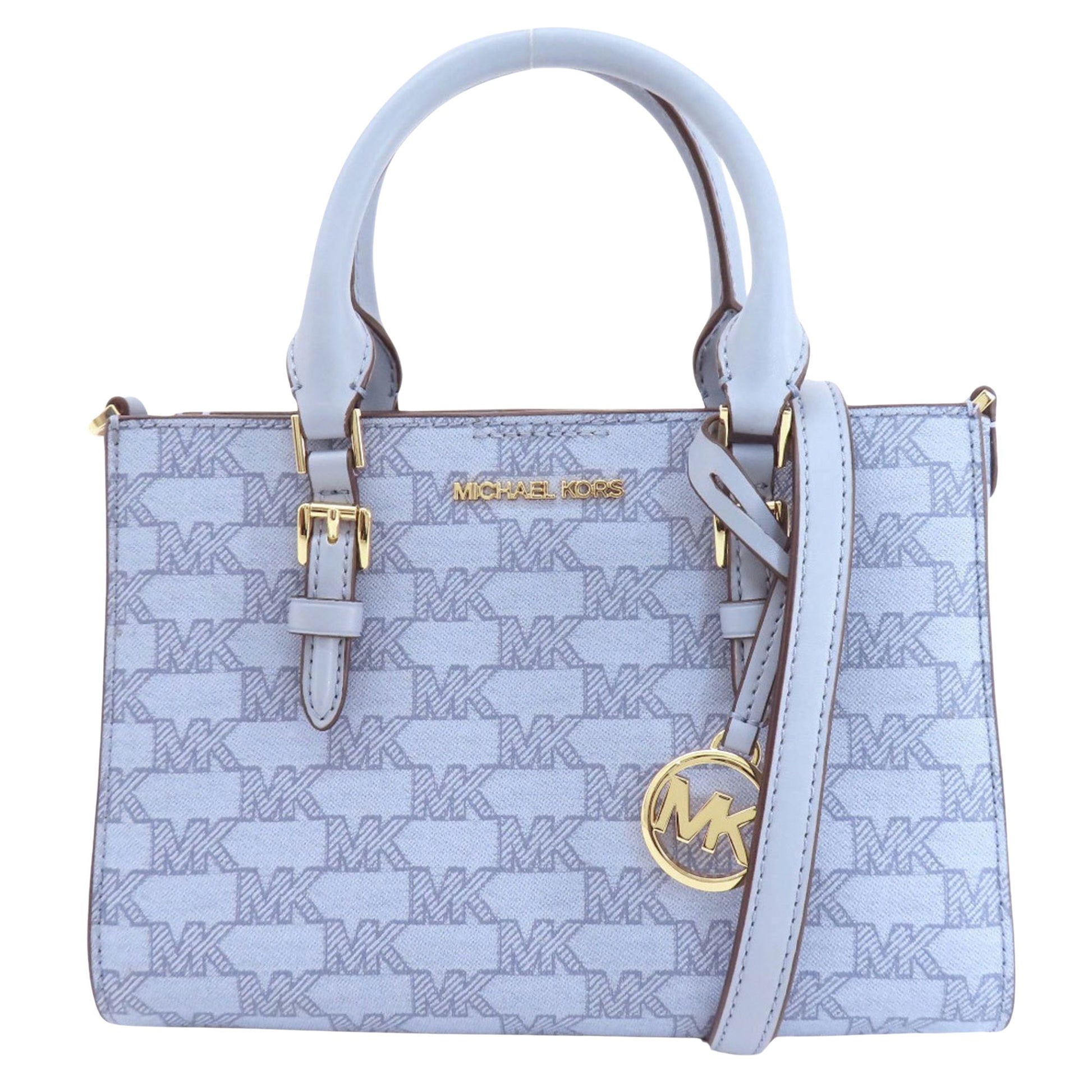 Michael Kors Charlotte Blue Canvas Handbag 