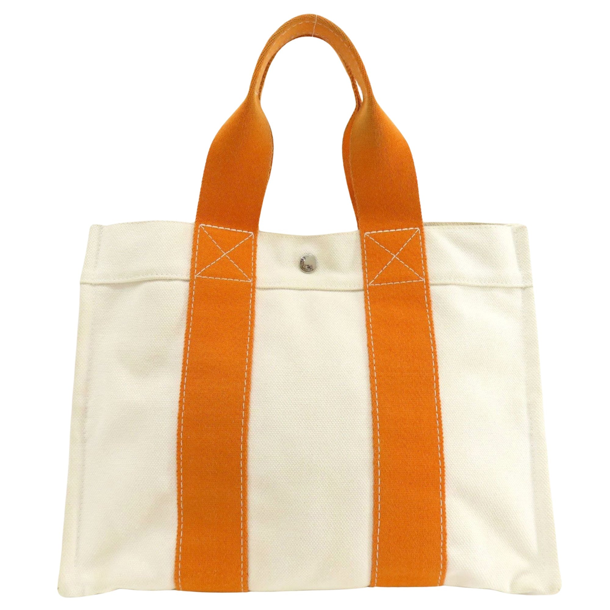 Hermès Bora Bora White Cotton Handbag 