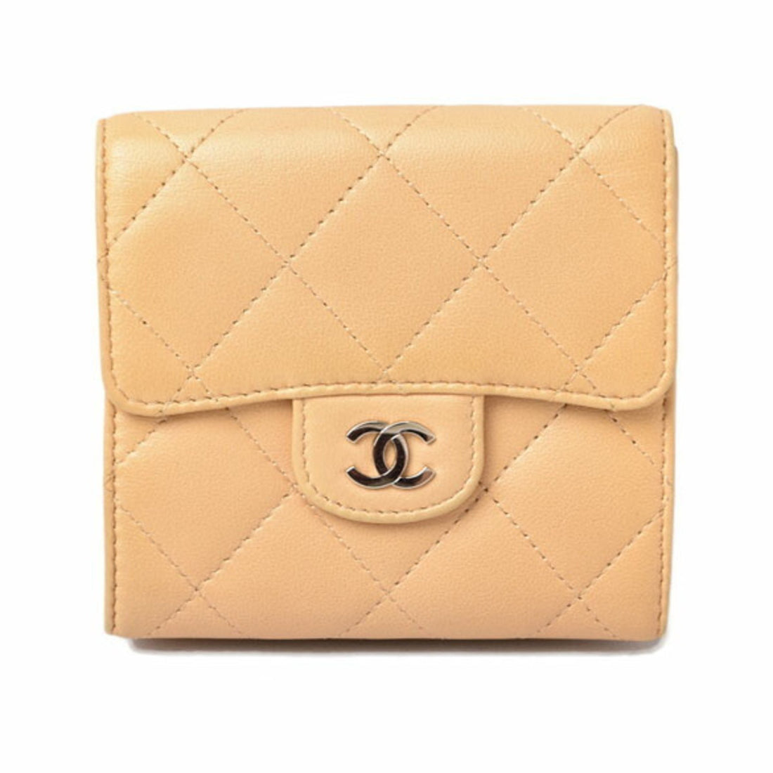 Chanel Timeless Beige Leather Wallet 