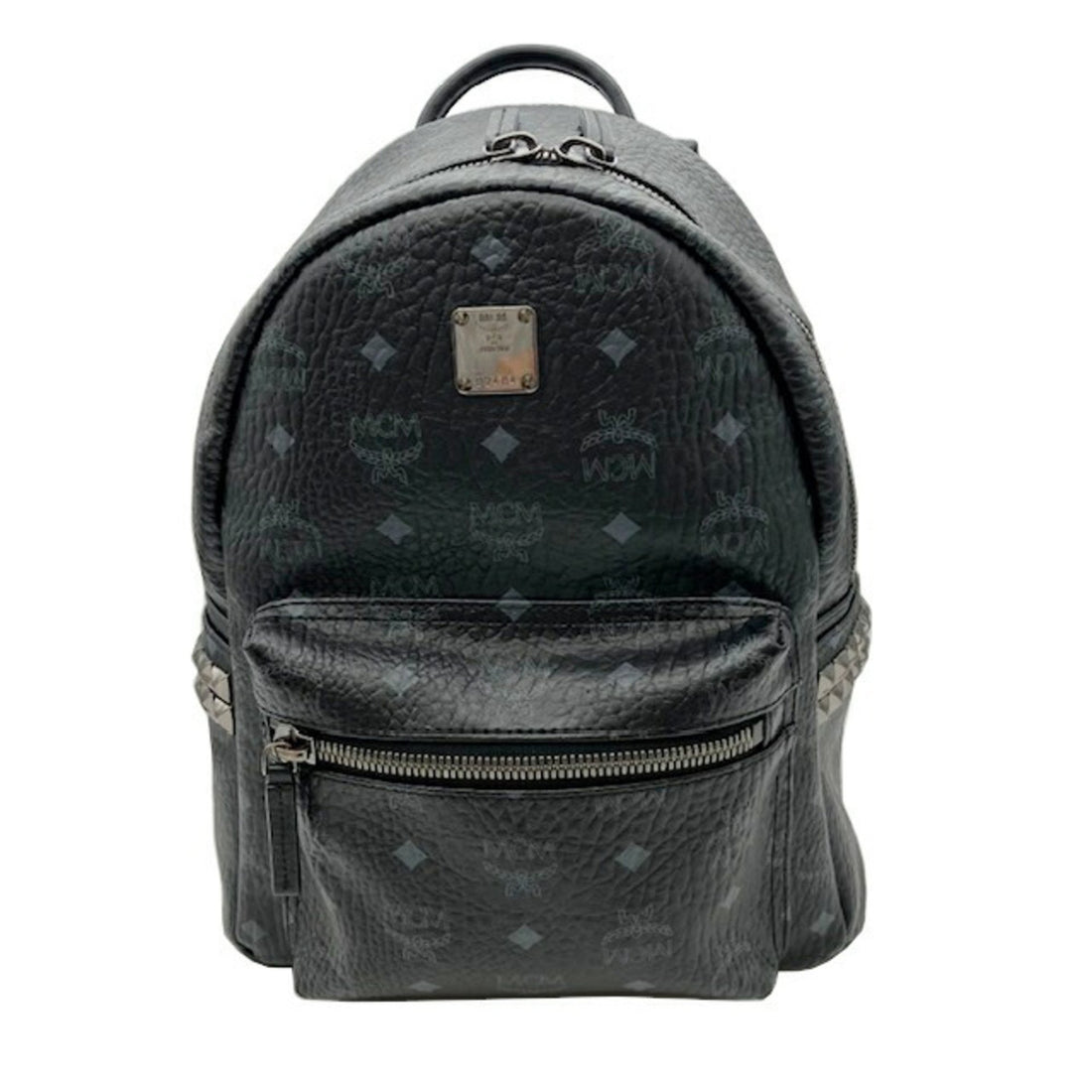 MCM Visetos Black Leather Backpack Bag