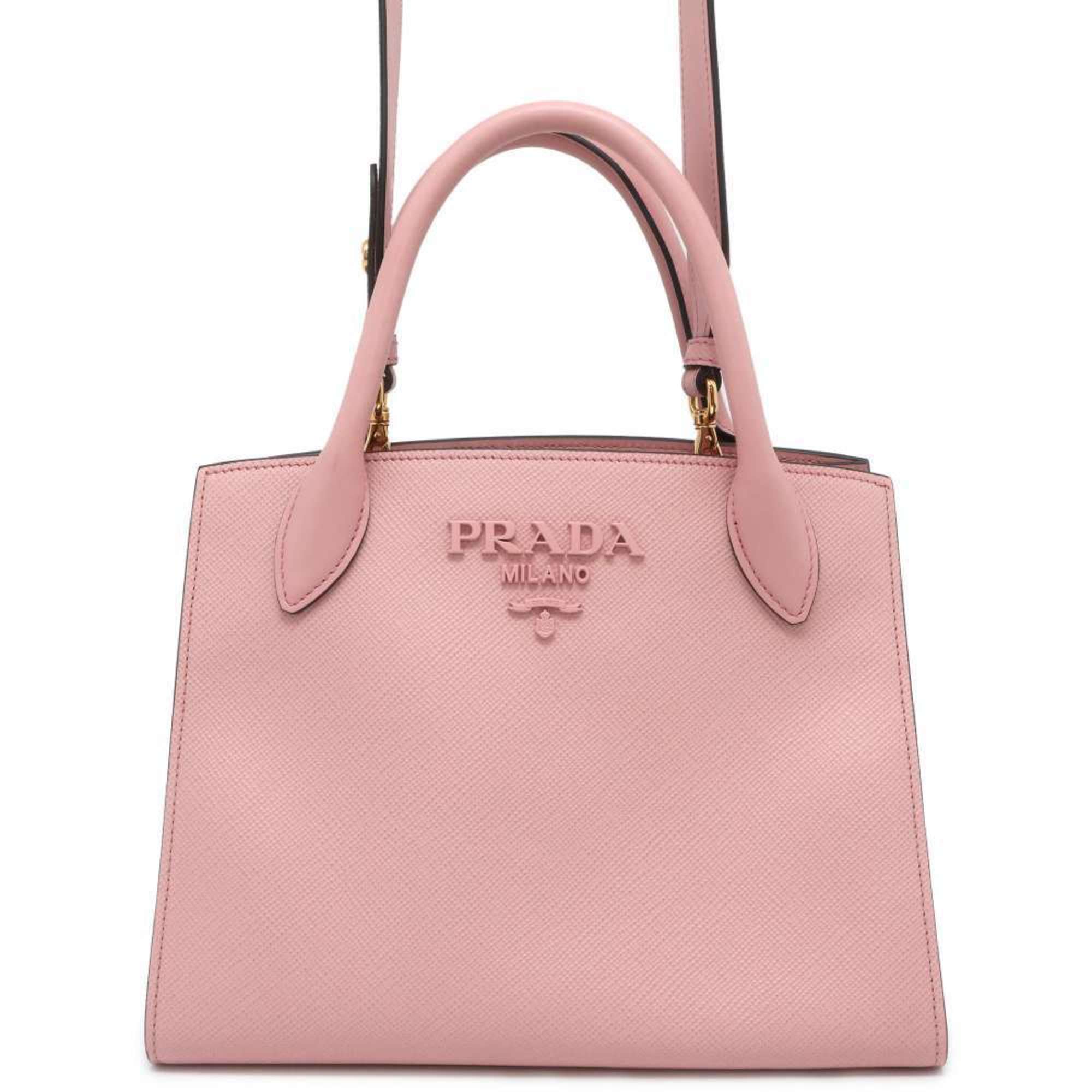 Prada Monochrome Pink Leather Handbag 