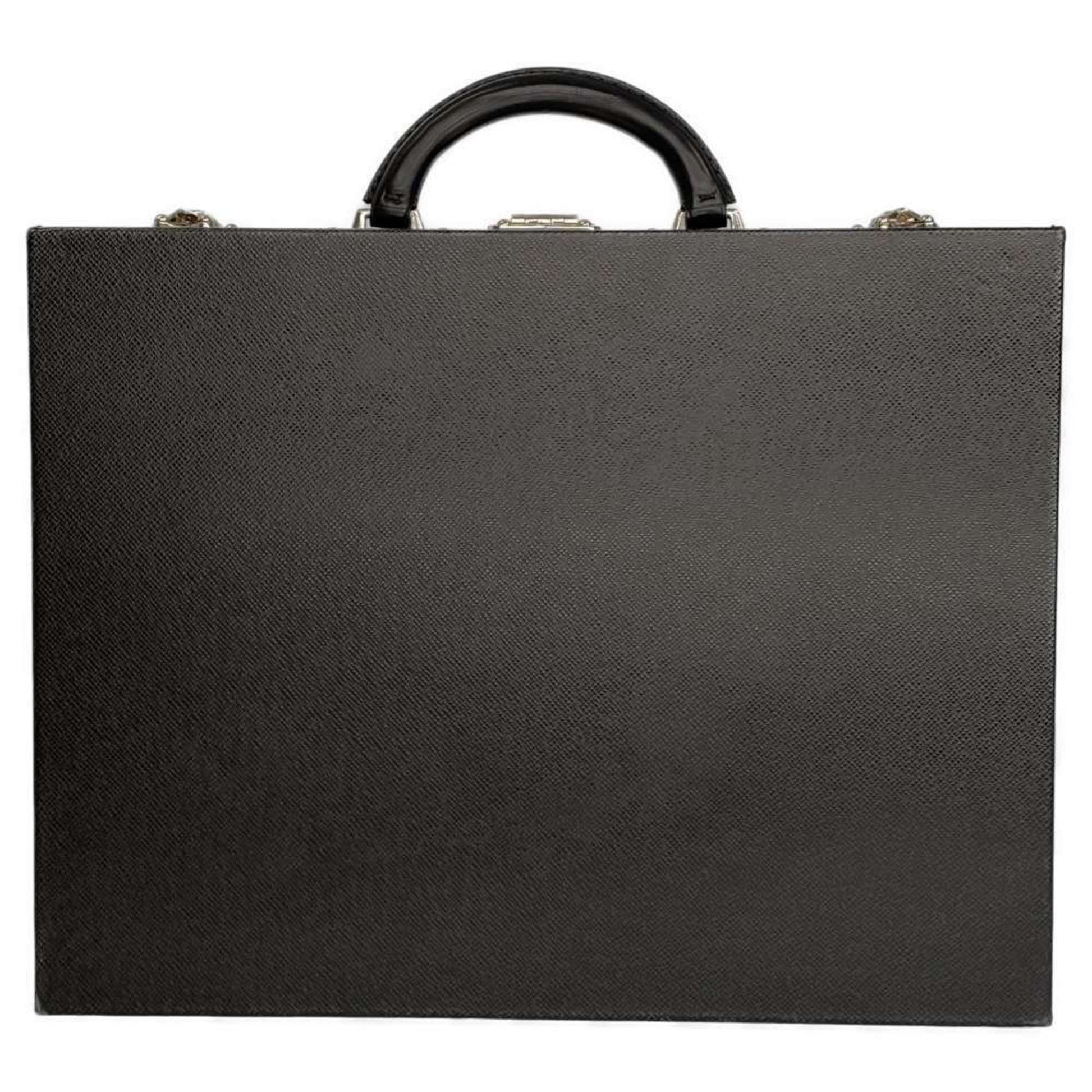 Louis Vuitton Diplomate Black Leather Briefcase Bag