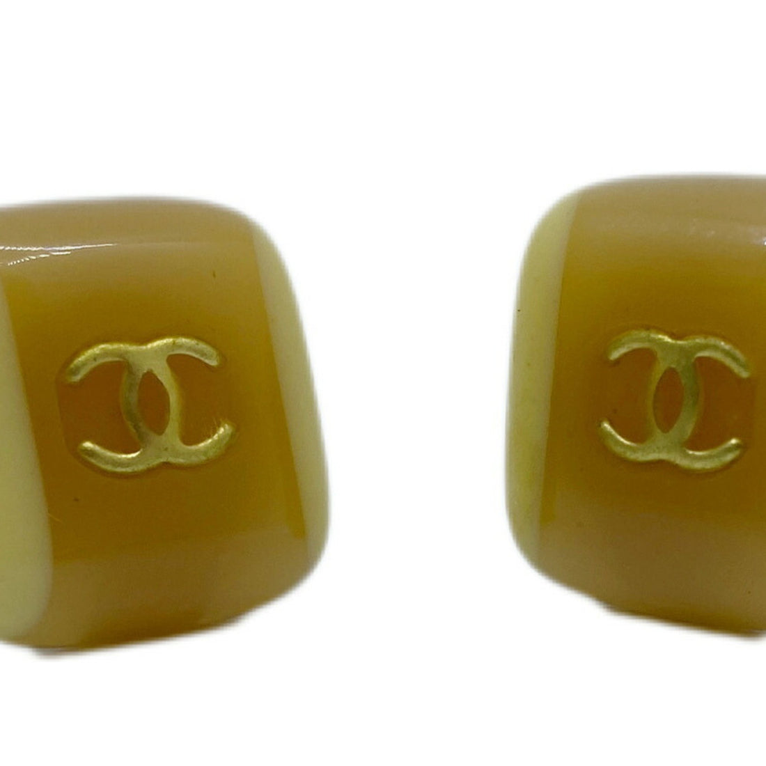 Chanel Coco Mark Brown Plastic Earring 