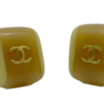 Chanel Coco Mark Brown Plastic Earring 