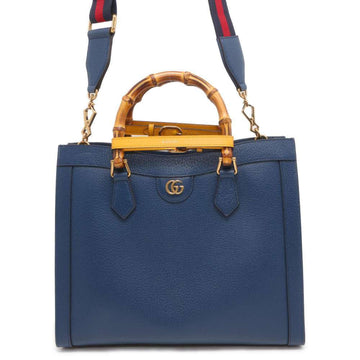 Gucci Diana Blue Leather Shoulder Bag