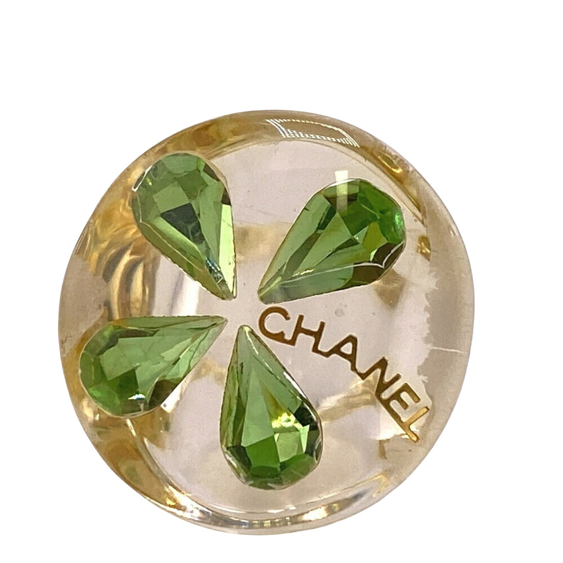 Chanel Clover Transparent Plastic Ring 