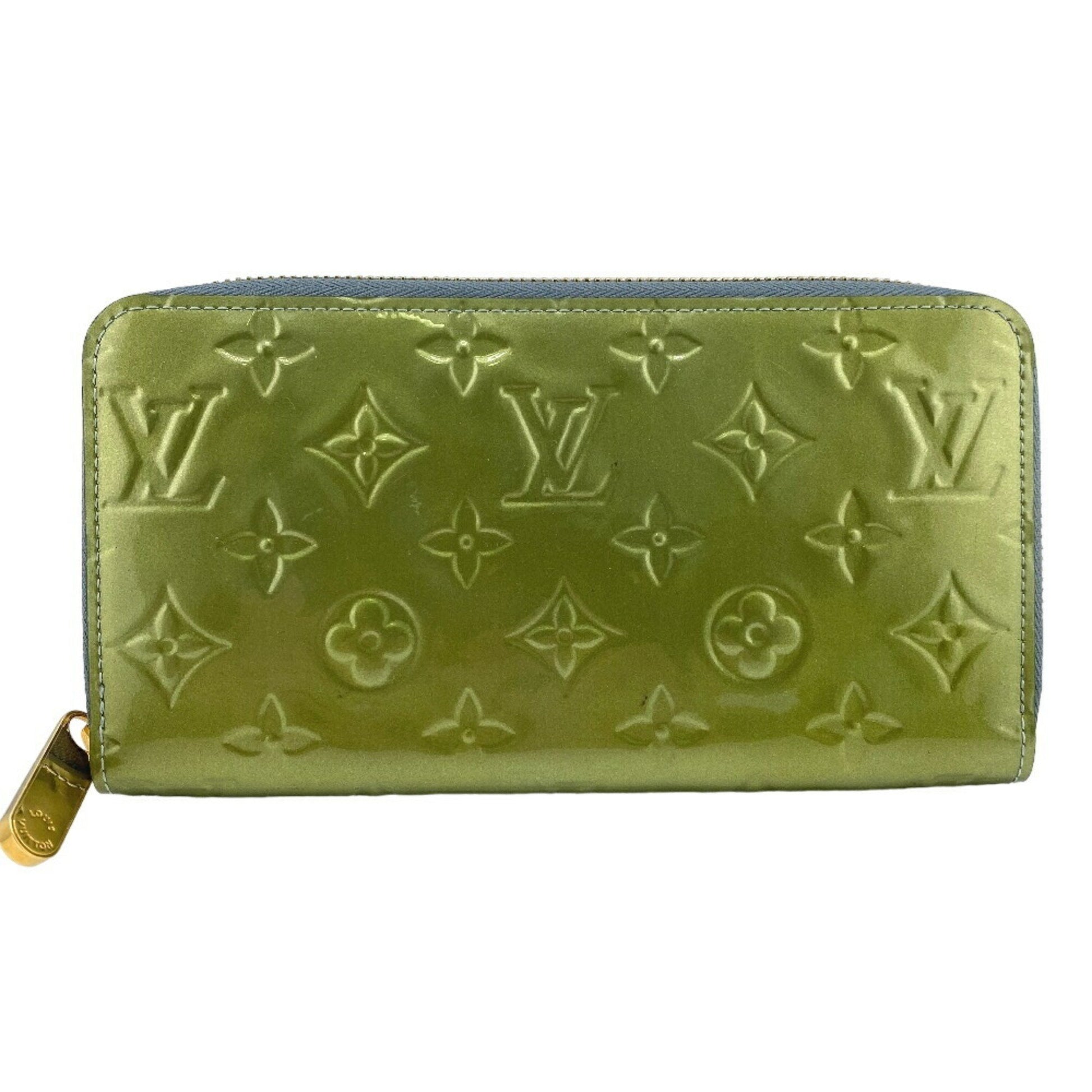 Louis Vuitton Zippy wallet Green Patent Leather Wallet 