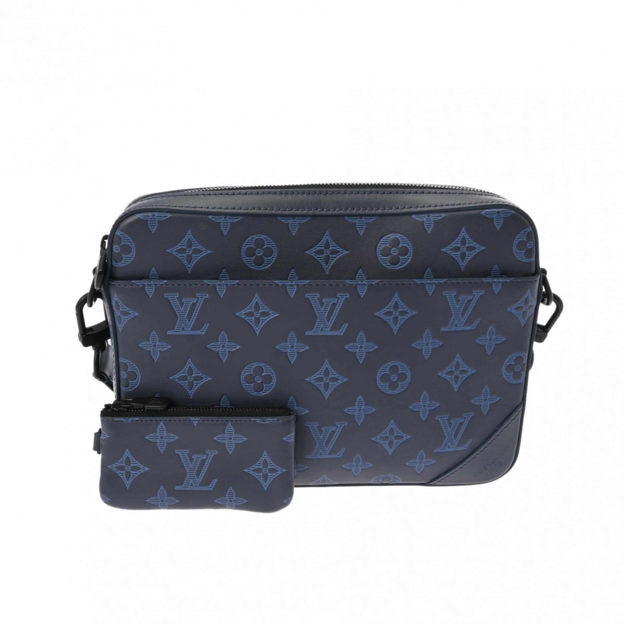 Louis Vuitton Duo Navy Leather Shoulder Bag