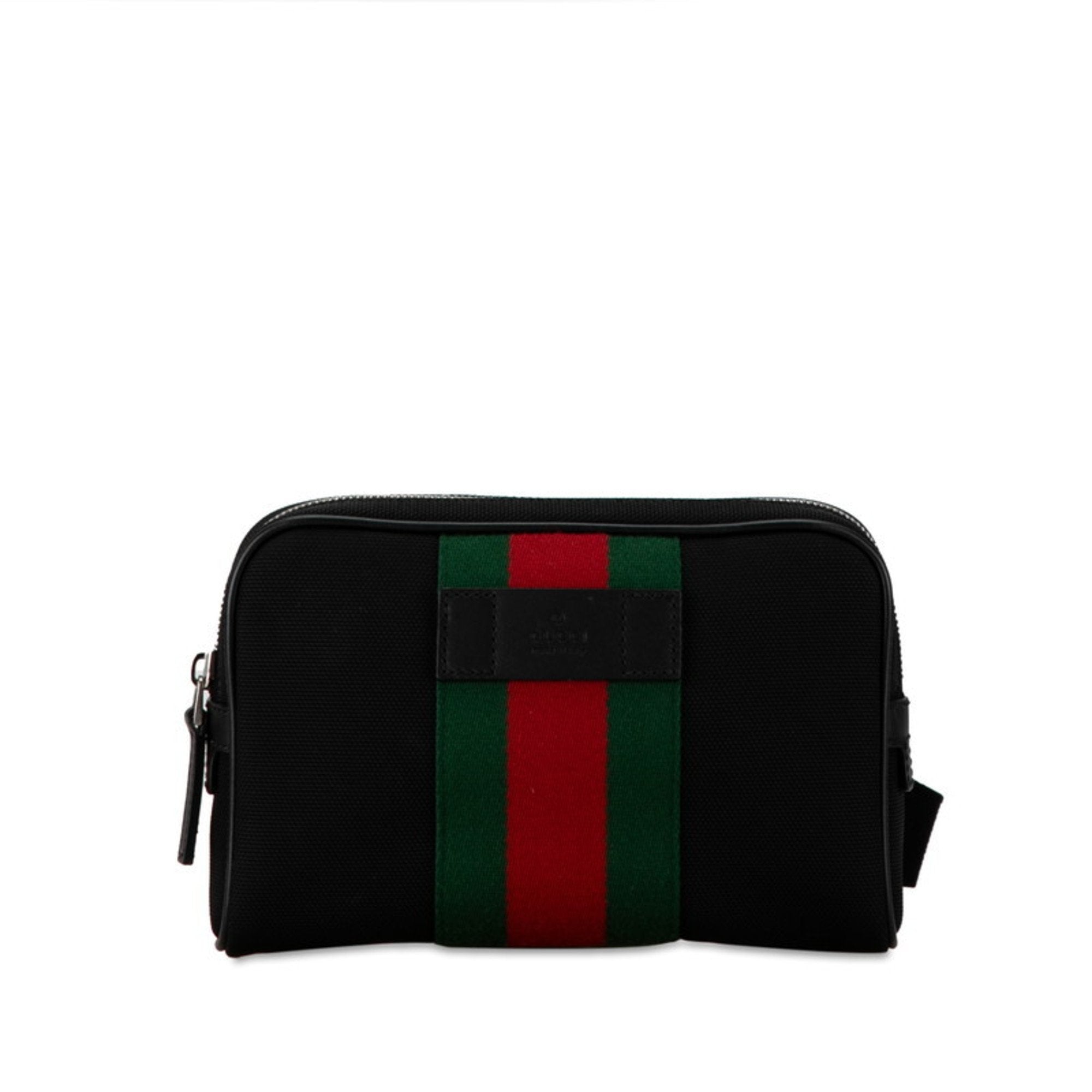 Gucci Sherry Black Canvas Shoulder Bag