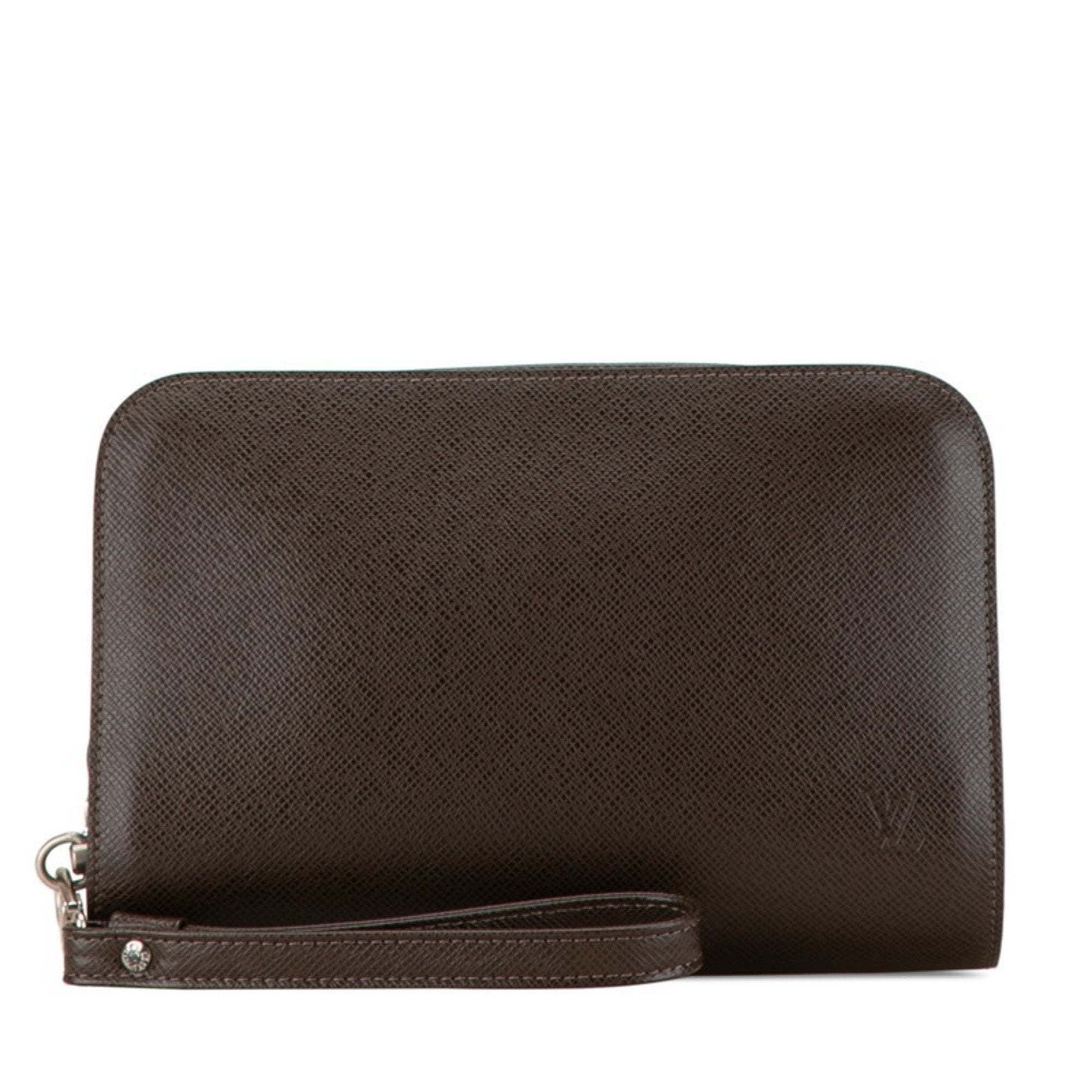 Louis Vuitton Baikal Brown Leather Clutch Bag