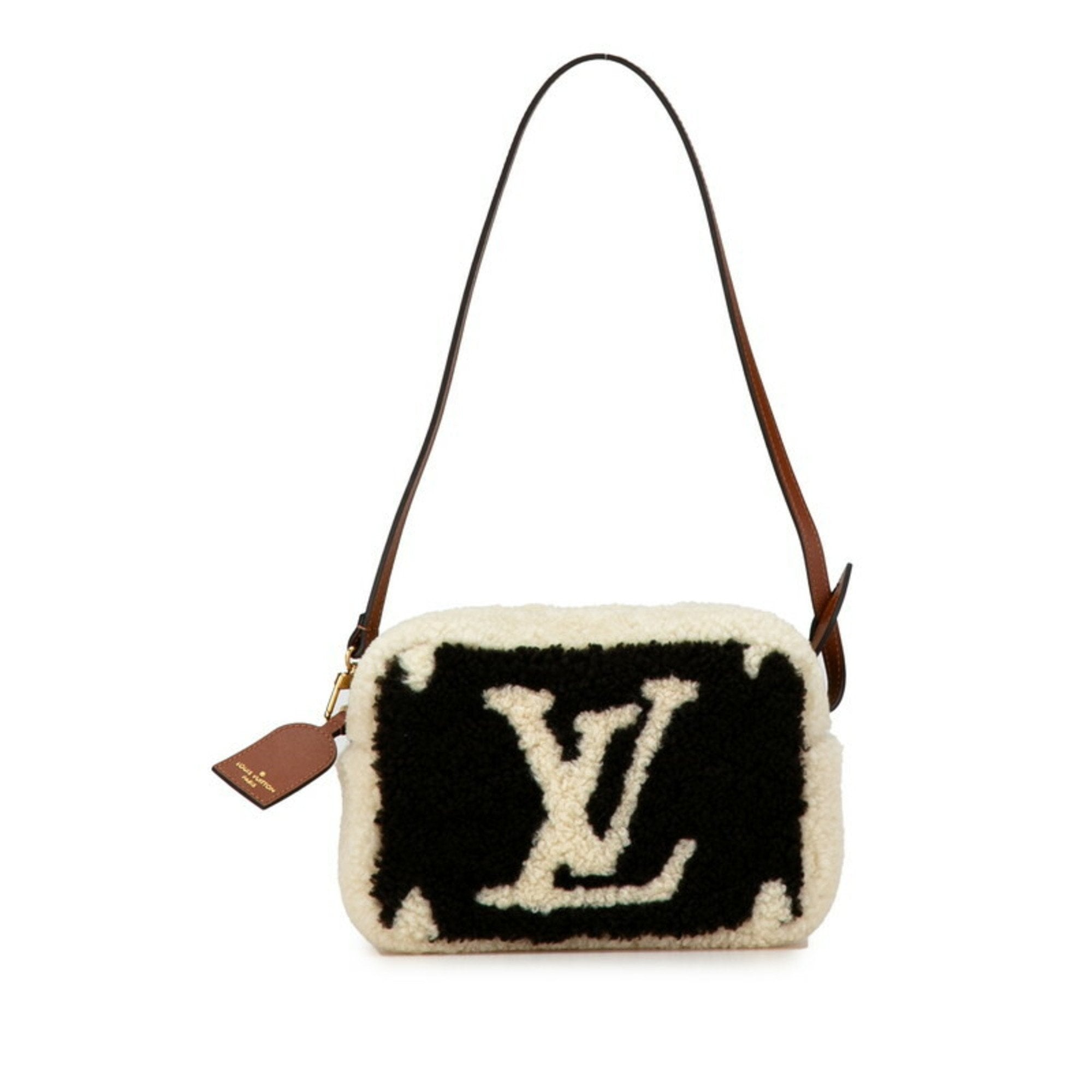 Louis Vuitton Beach Pouch Beige Fur Clutch Bag